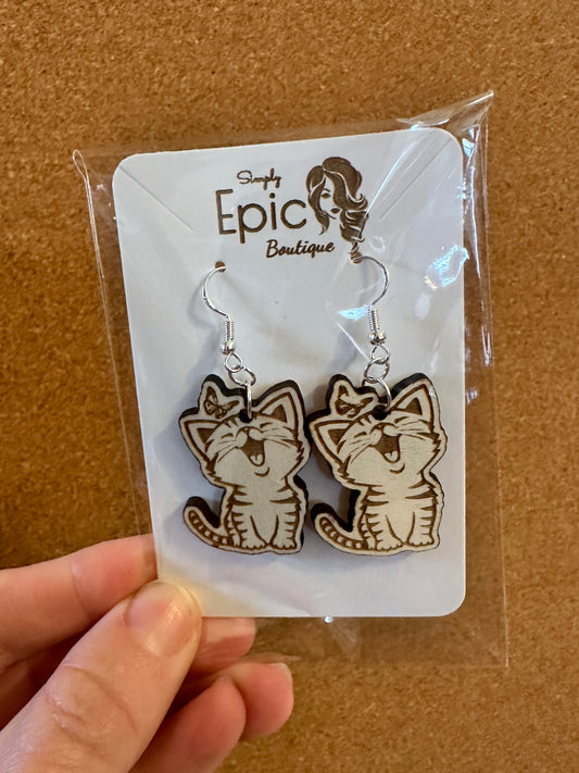 Happy kitty earrings.